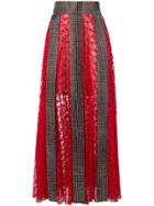 Christopher Kane Crystal Lace Maxi Skirt - Red