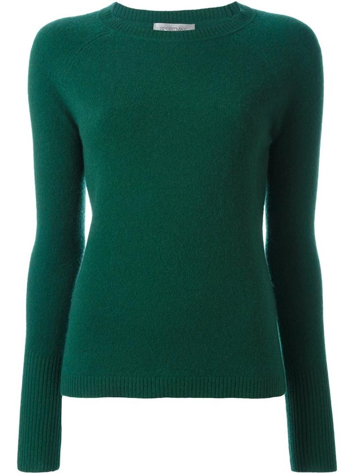 Sportmax Classic Jumper, Women's, Size: Large, Green, Cashmere