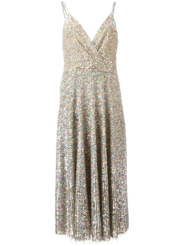 Valentino Sequinned Midi Dress, Women's, Size: 42, Blue, Polyamide/silk/spandex/elastane