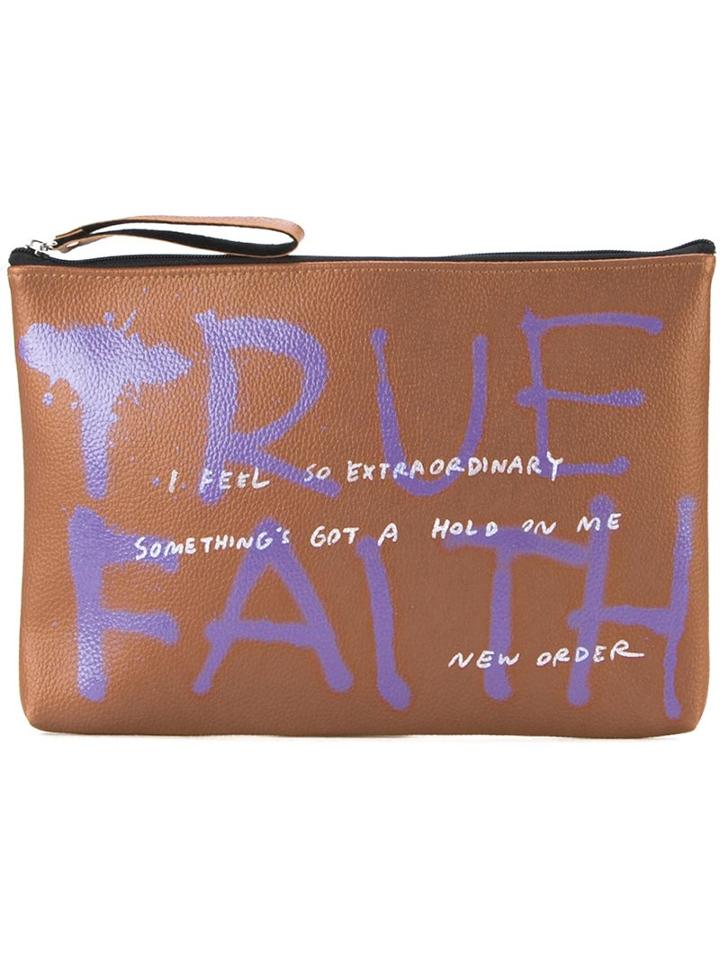 Guernika True Faith Printed Clutch, Women's, Brown