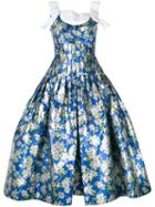 Delpozo - Floral Ballon-bottom Dress - Women - Silk/cotton/polyester - 36, Blue, Silk/cotton/polyester