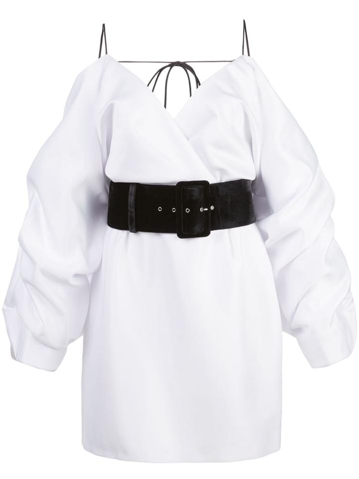 Rasario Cold Shoulder Belted Dress - White