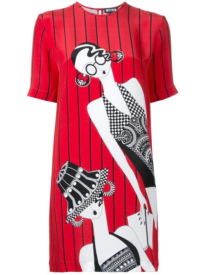 Holly Fulton Ladies T-shirt Dress, Women's, Size: 8, Red, Silk