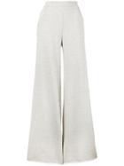 Fine Edge Wide Leg Jersey Trousers - Grey