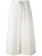 Maison Margiela Cropped Wide Leg Trousers, Women's, Size: 38, White, Cotton/linen/flax/magnesium