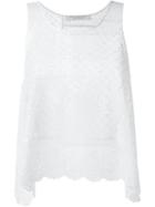 Philosophy Di Lorenzo Serafini Broderie Anglaise Tank Top, Women's, Size: 40, White, Cotton/polyester