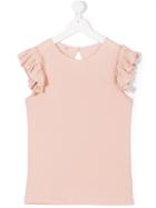 Stella Mccartney Kids Ruffled Sleeve Top - Pink & Purple
