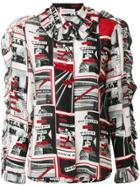 Sonia Rykiel Printed Newspaper Blouse - Black