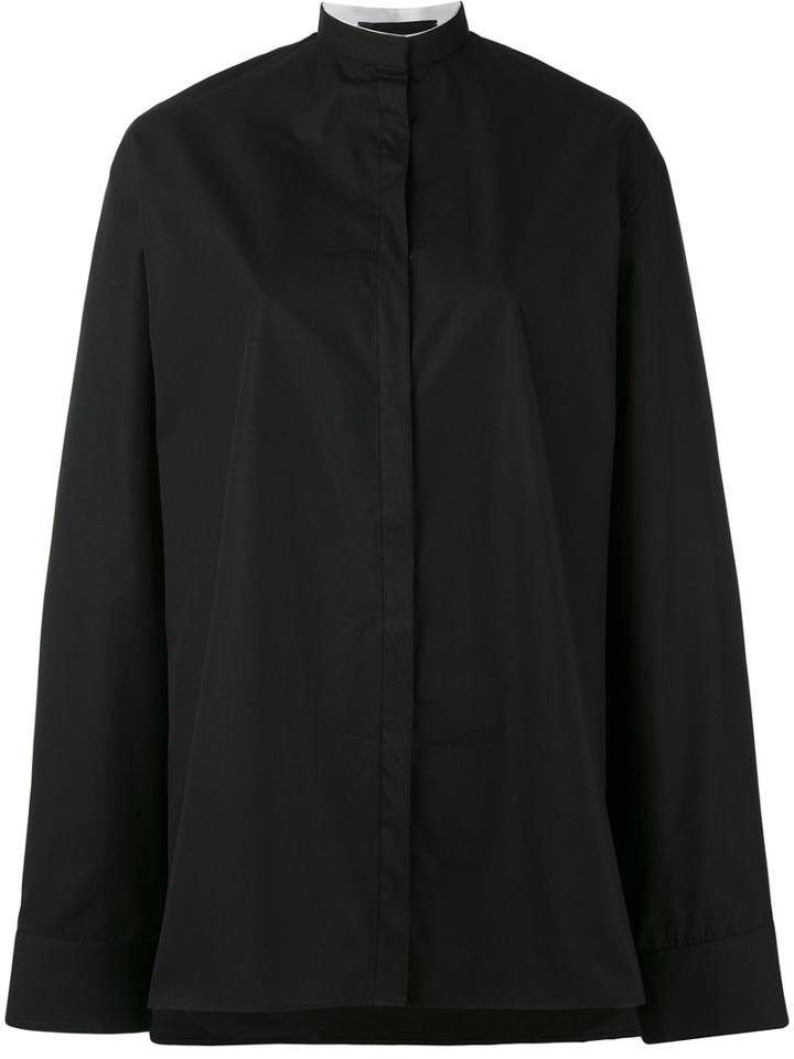 Haider Ackermann - Band Collar Shirt - Women - Cotton - 34, Black, Cotton