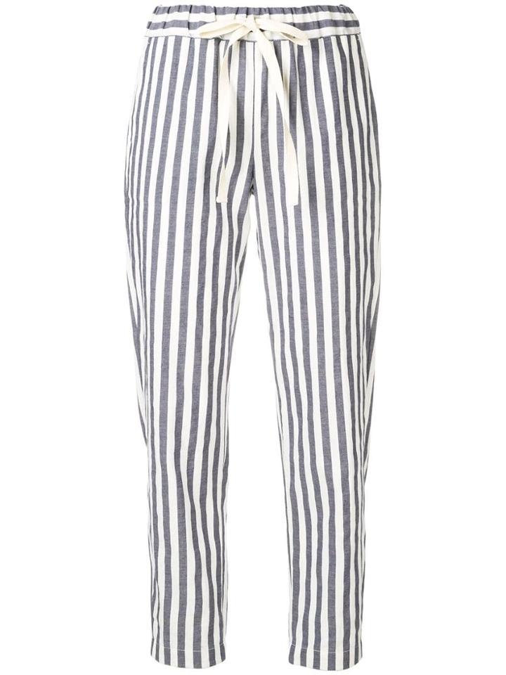 Semicouture Striped Straight Trousers - White