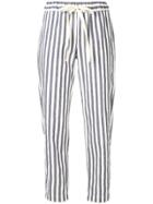 Semicouture Striped Straight Trousers - White
