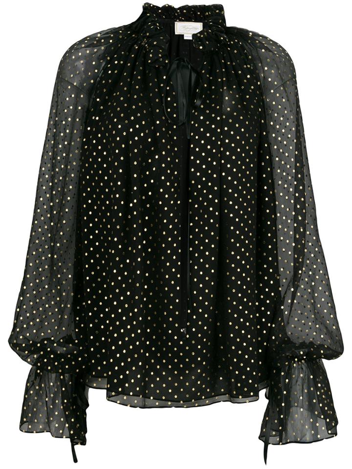 Redemption Metallic Polka Dot Blouse - Black