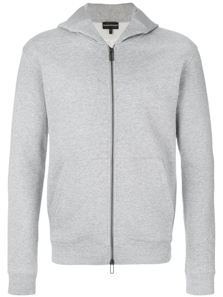 Emporio Armani - Hooded Sweatshirt - Men - Cotton/polyester - S, Grey, Cotton/polyester