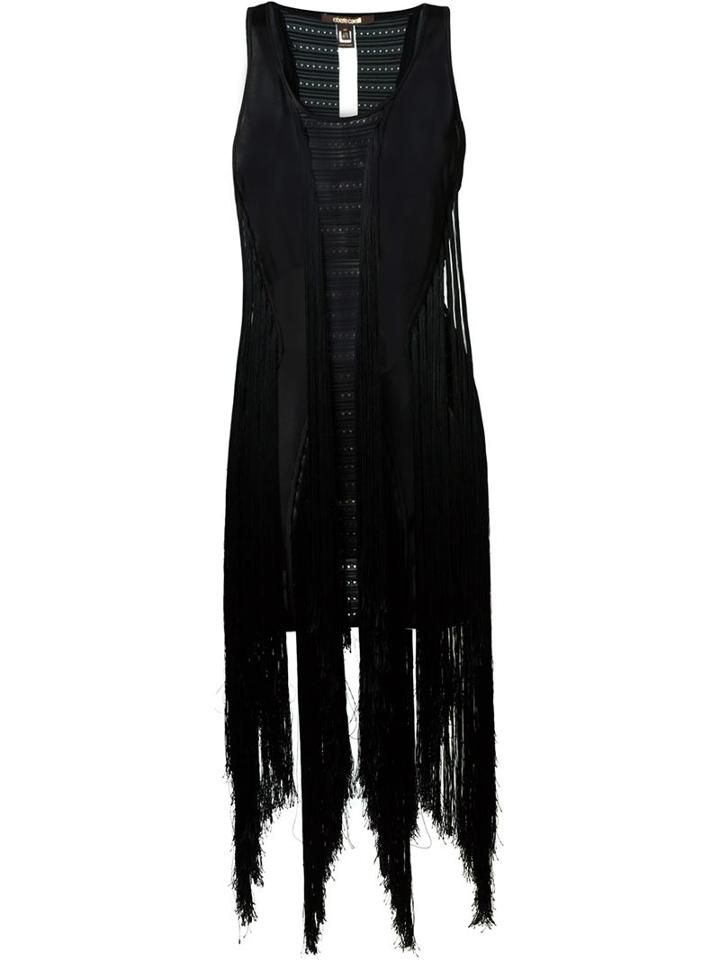 Roberto Cavalli Fringed Fitted Dress