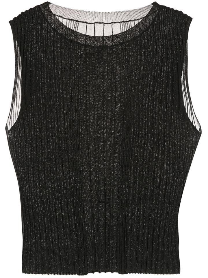 Dion Lee Opacity Pleated Top - Black