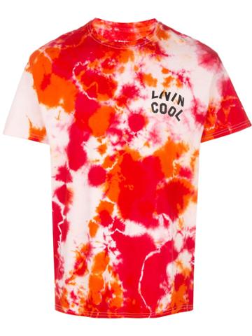 Livincool Tie-dye Crewneck T-shirt - Red