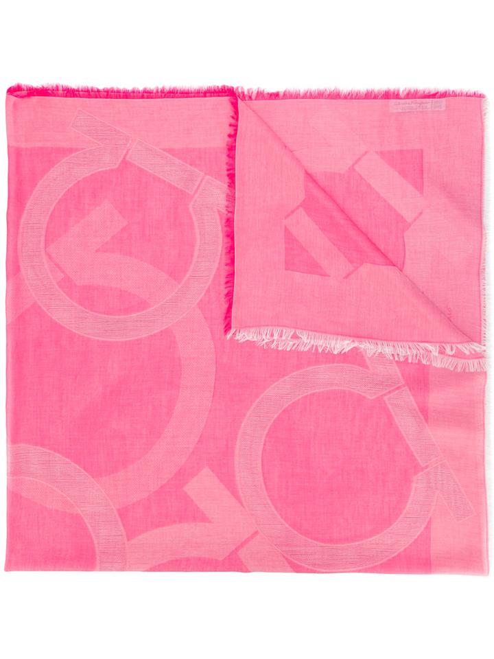 Salvatore Ferragamo Printed Scarf, Women's, Pink/purple, Cotton