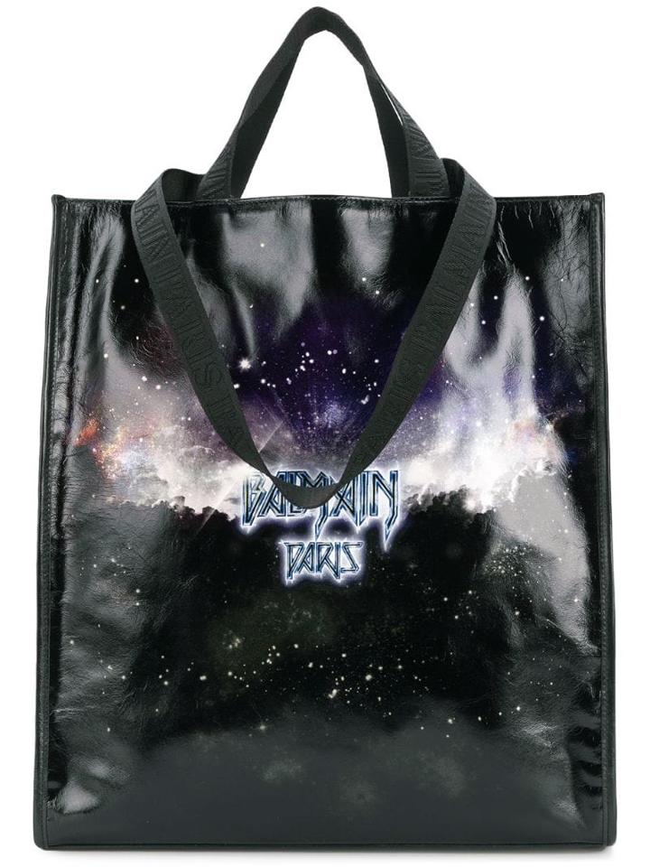 Balmain Star Print Tote - Black