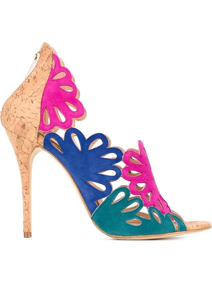 Oscar De La Renta Cut-out Panels Stiletto Sandals
