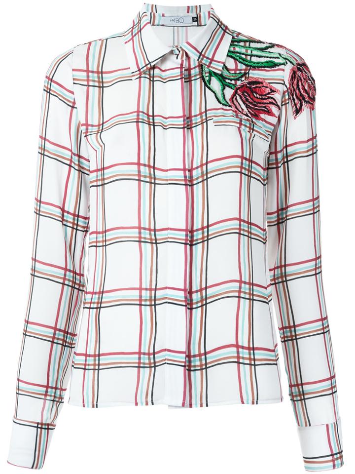 Patbo Check Embroidered Shirt - White