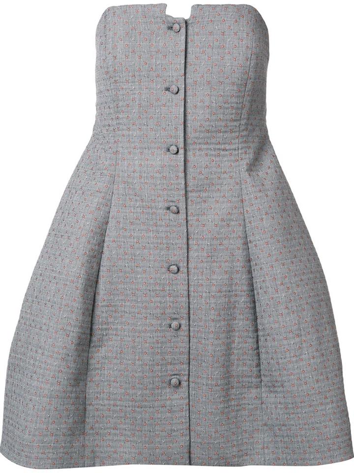Rosie Assoulin Buttoned Strapless Dress