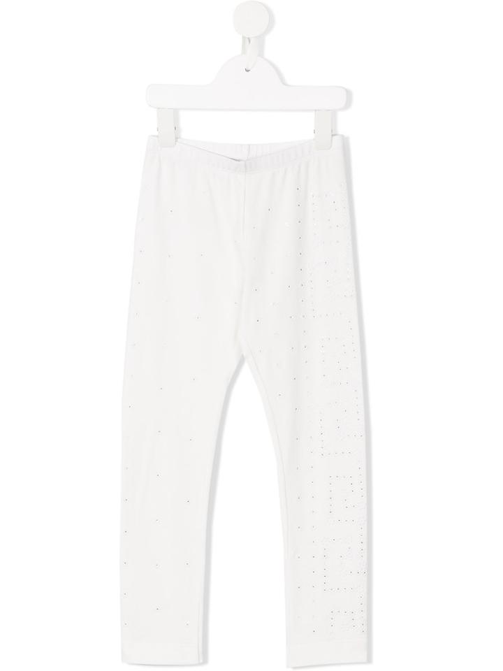 Young Versace Embellished Leggings, Girl's, Size: 12 Yrs, White