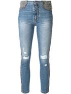Ermanno Scervino Skinny Jeans Prince Of Wales W/ Crystal Deco Pipping