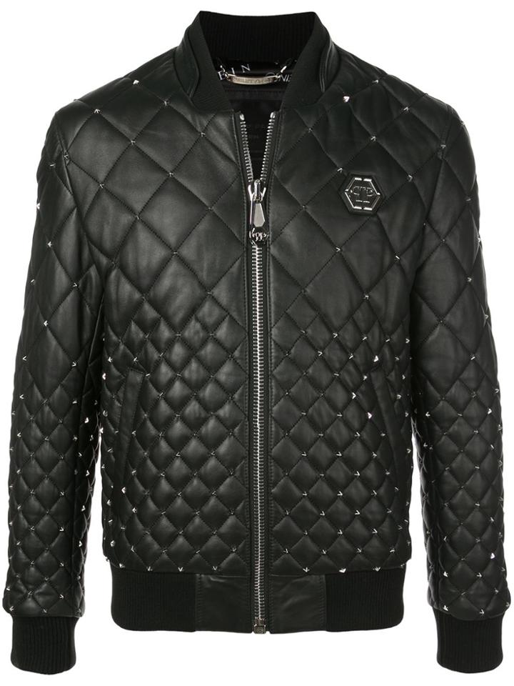 Philipp Plein Quilted Stud Jacket - Black