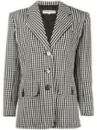 Yves Saint Laurent Pre-owned Gingham Blazer - Black