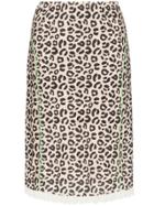 Sandy Liang Leopard Print Slippy Skirt - Brown