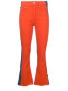 Msgm Panelled Flared Denim Jeans - Yellow & Orange