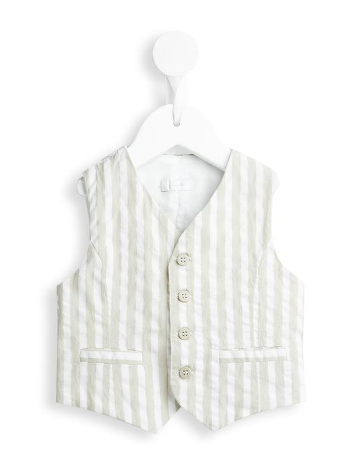 Il Gufo Striped Waistcoat, Infant Boy's, Size: 9 Mth, Nude/neutrals