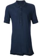 11 By Boris Bidjan Saberi Long Polo Shirt, Men's, Size: Xs, Blue, Cotton