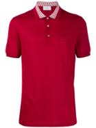 Salvatore Ferragamo Printed Collar Polo Shirt - Red
