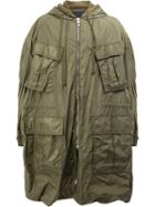 Juun.j Multiple Pockets Hooded Coat, Men's, Size: 50, Green, Cotton/nylon/polyester