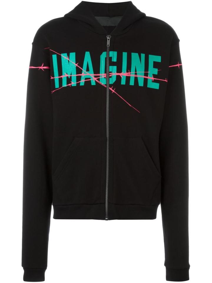 Haider Ackermann 'imagine' Print Hoodie, Men's, Size: Xs, Black, Cotton/spandex/elastane