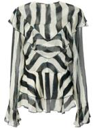 Alberta Ferretti Ruffle Trim Printed Blouse - Nude & Neutrals