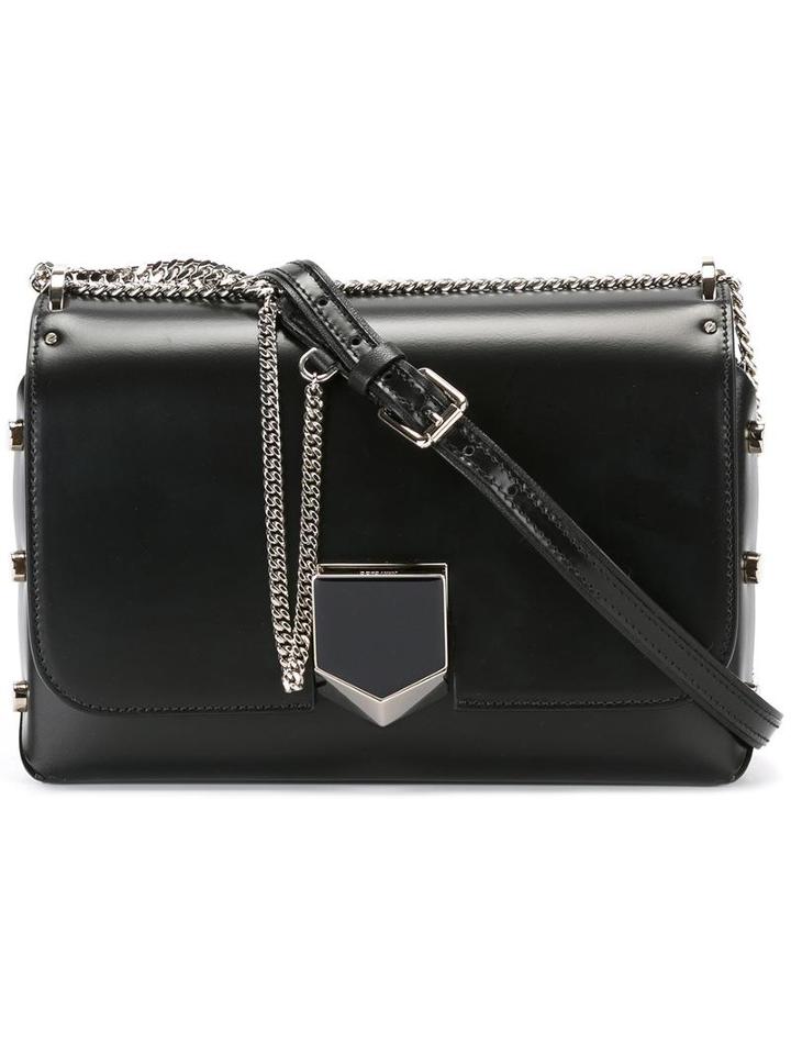 Jimmy Choo Lockett City Shoulder Bag, Women's, Black, Leather