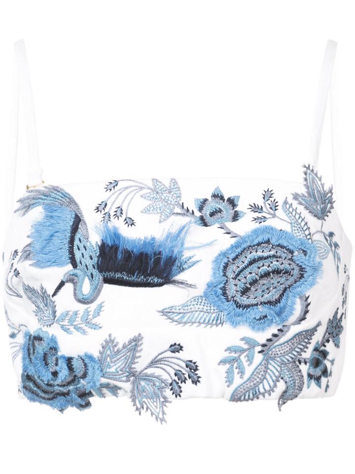 Josie Natori Embroidered Bralet - White