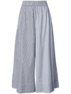 Tibi - Striped Palazzo Trousers - Women - Cotton - L, Grey, Cotton