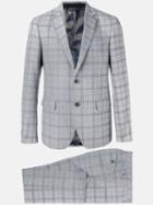 Etro Checked Formal Suit, Men's, Size: 46, Grey, Wool/silk/viscose