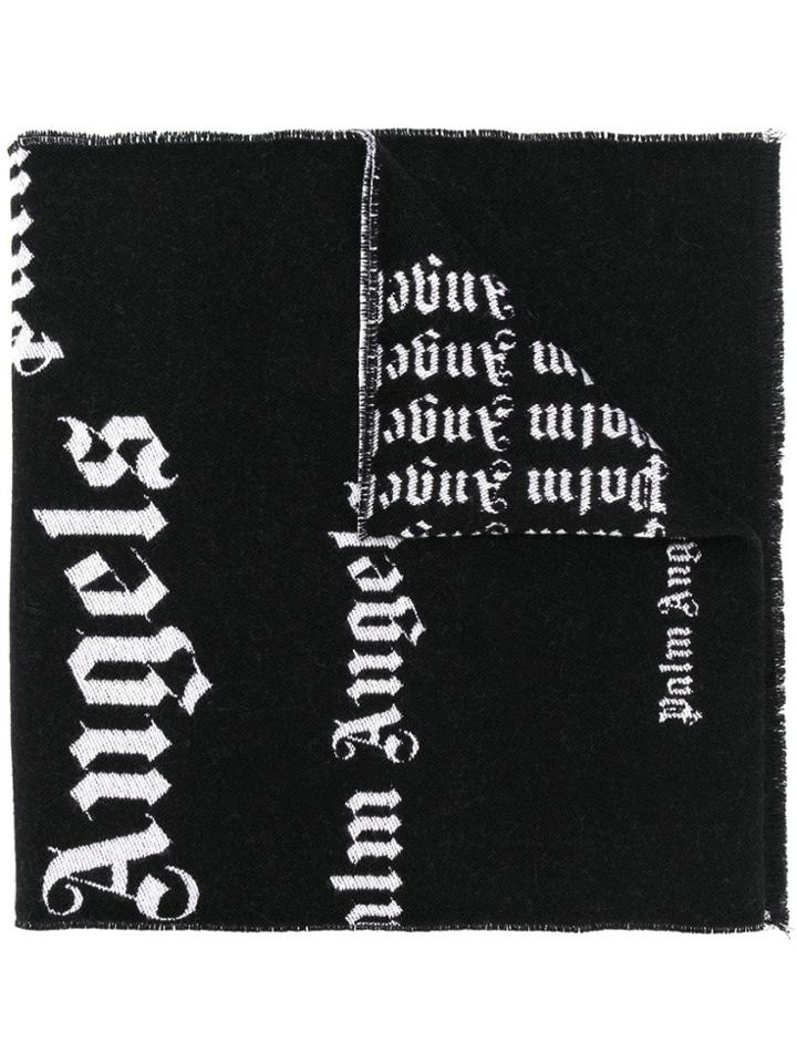 Palm Angels Logos Scarf - Black