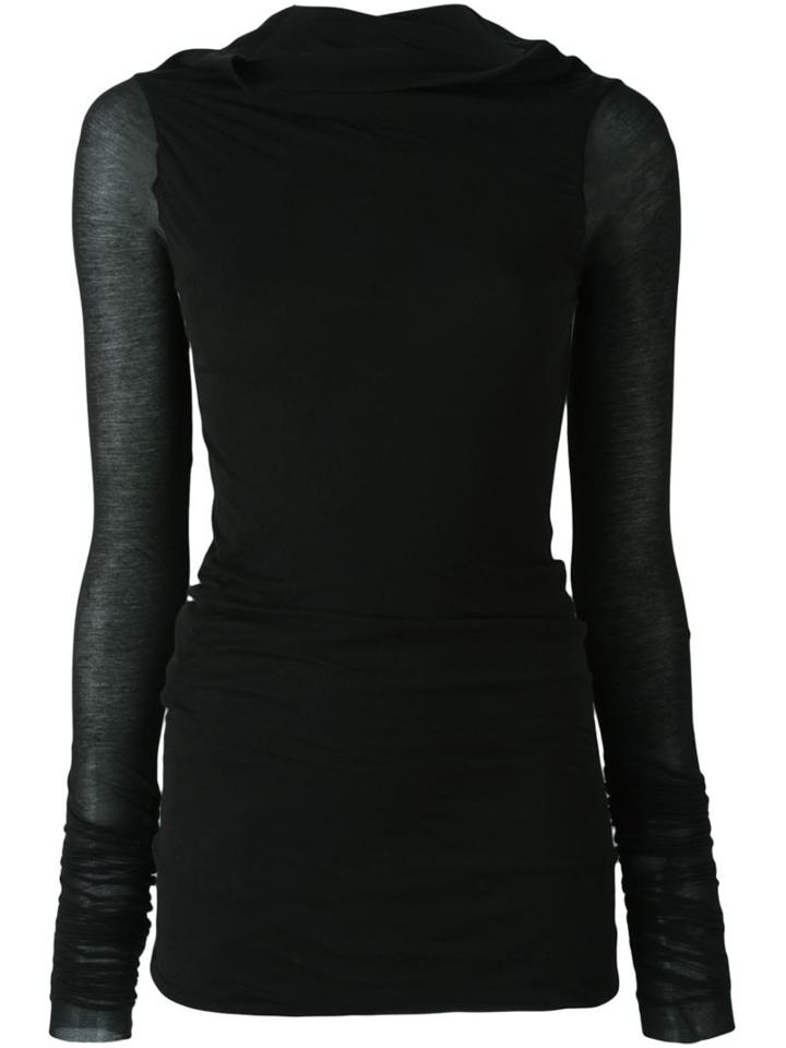 Rick Owens Sheer Sleeve T-shirt, Women's, Size: 40, Black, Cotton