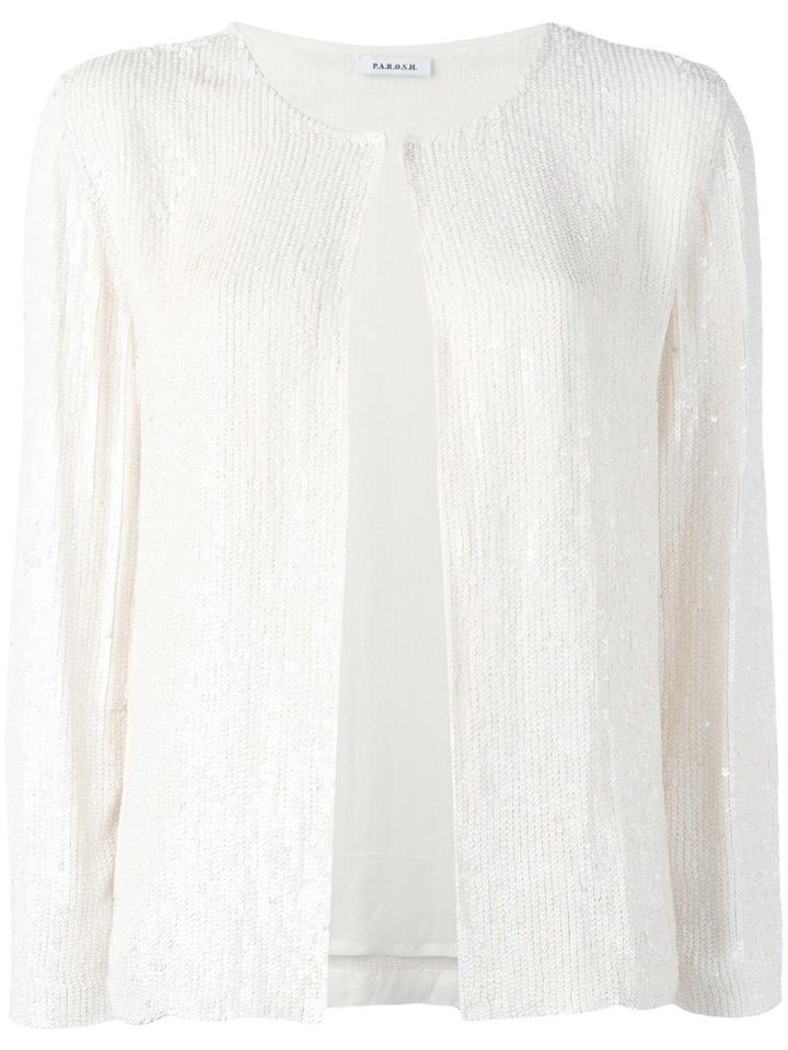 P.a.r.o.s.h. Ribbed Cardigan, Women's, Nude/neutrals, Viscose/pvc