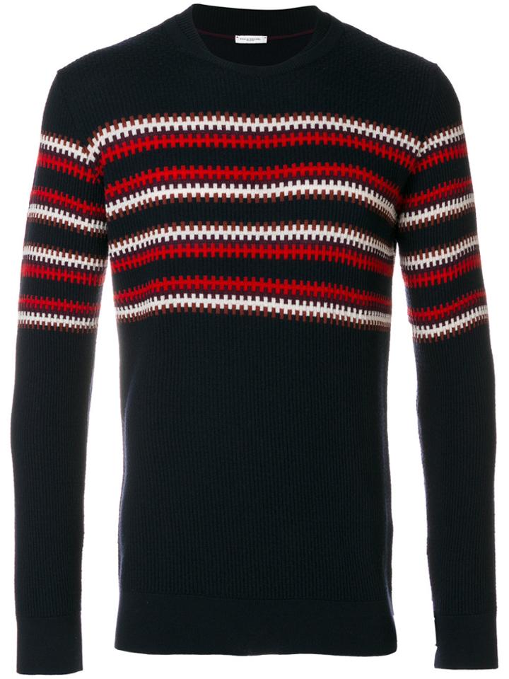 Paolo Pecora Striped Detail Jumper - Blue