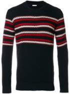 Paolo Pecora Striped Detail Jumper - Blue