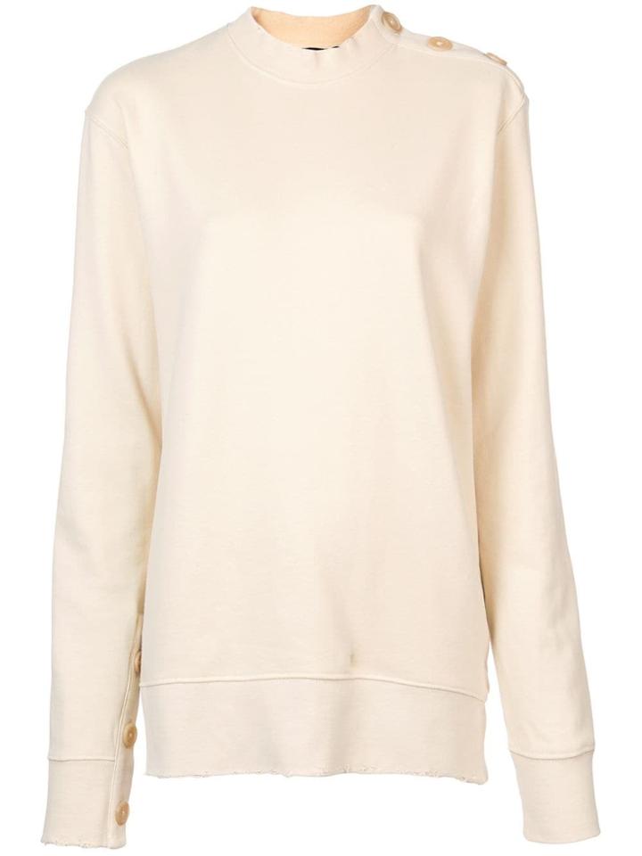 Ann Demeulemeester Distressed Jersey Sweater - Nude & Neutrals