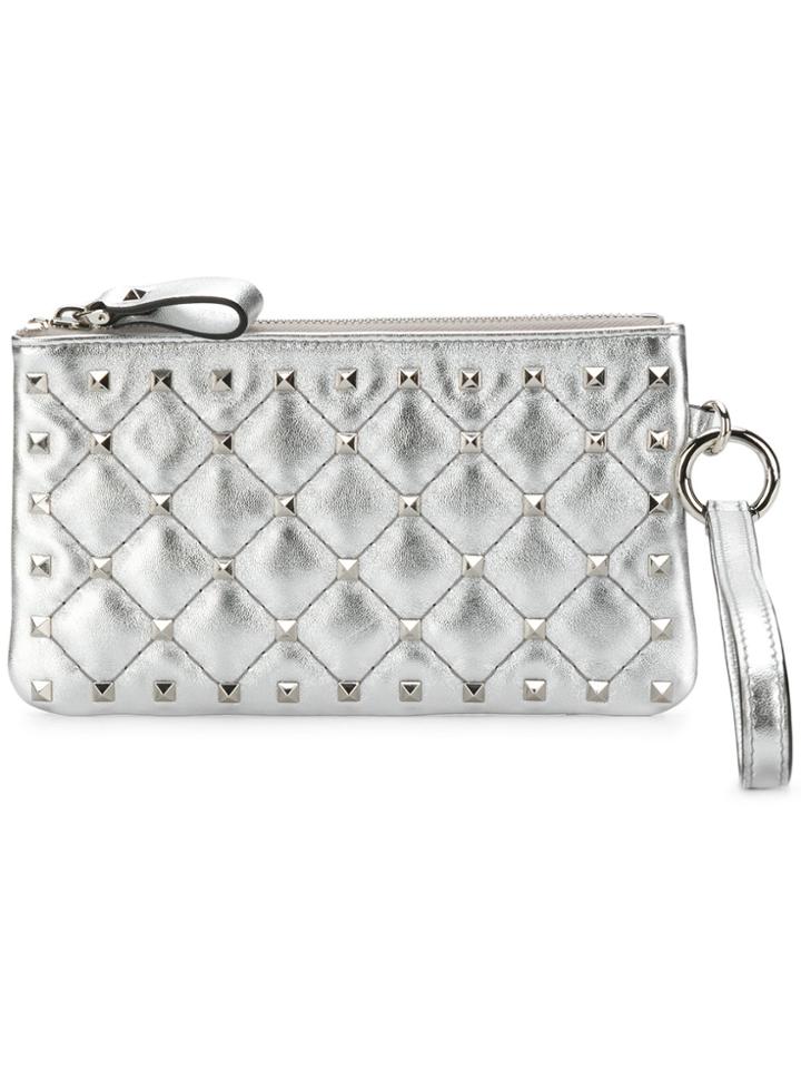 Valentino Valentino Garavani Rockstud Quilted Money Pouch - Metallic