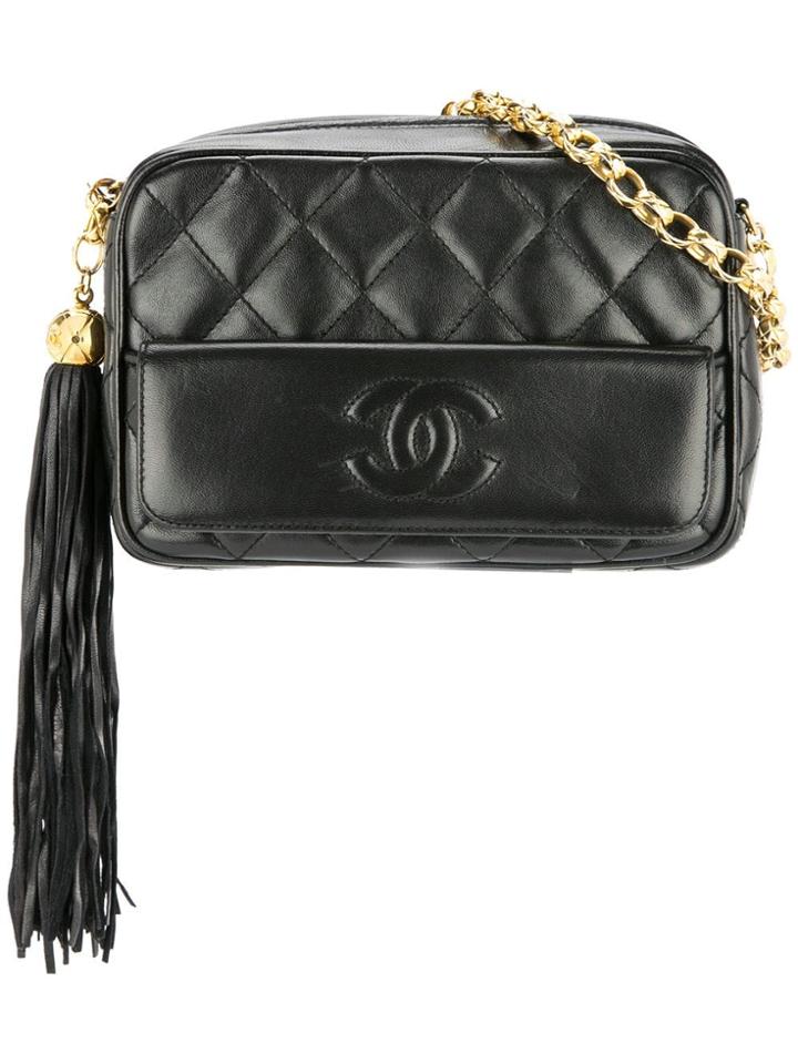 Chanel Pre-owned Quilted Cc Shoulder Bag - Black