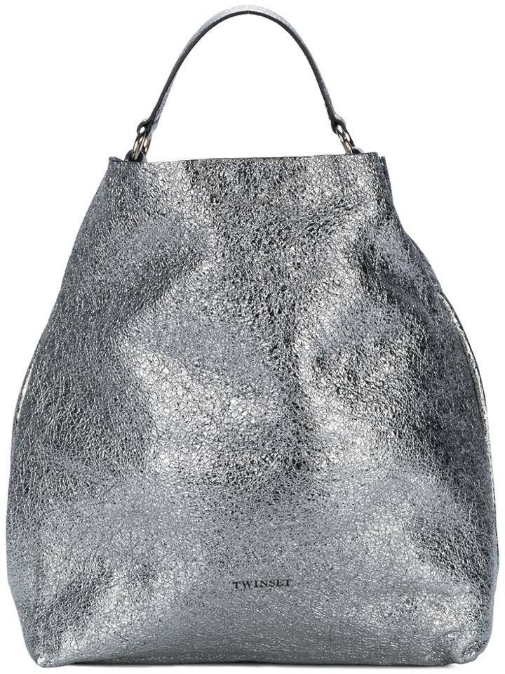 Twin-set Metallic Bucket Tote